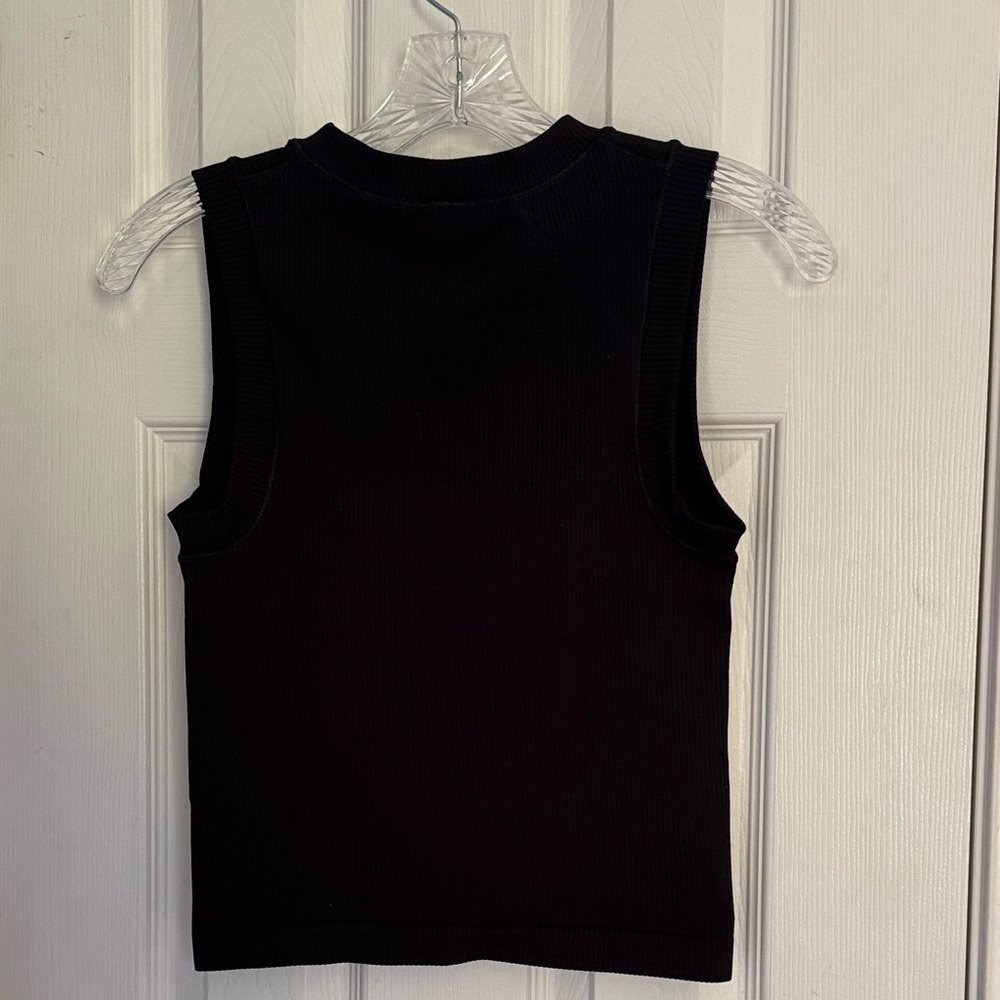 Athleta Muscle Black Ribbed Tank Top - Picture 4 of 5